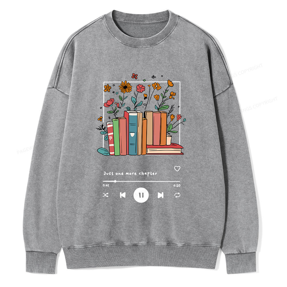 Pagewings Just One More Chapter Unisex Washed Sweatshirt