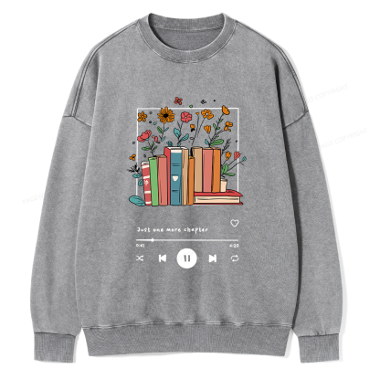 Pagewings Just One More Chapter Unisex Washed Sweatshirt