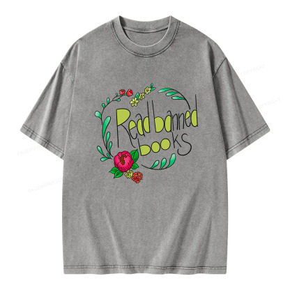 Pagewings Read Banned Books Unisex Washed T-shirt