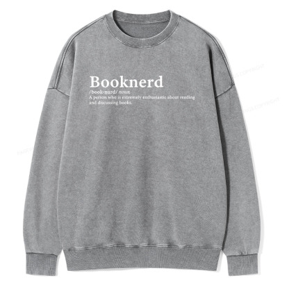 Pagewings Booknerd Book Lover Enthusiast Unisex Washed Sweatshirt
