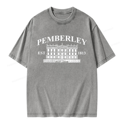 Pagewings Pemberley Unisex EST 1813 Washed T-shirt