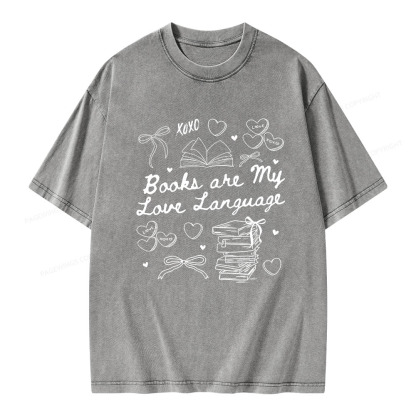 Pagewings Books Are My Love Language Unisex Washed T-shirt