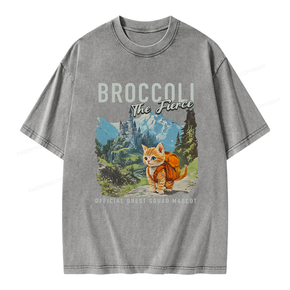 Pagewings Broccoli the Fierce Unisex Washed T-shirt