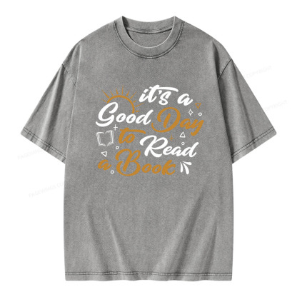 Pagewings It's A Good Day To Read A Book Unisex Washed T-shirt