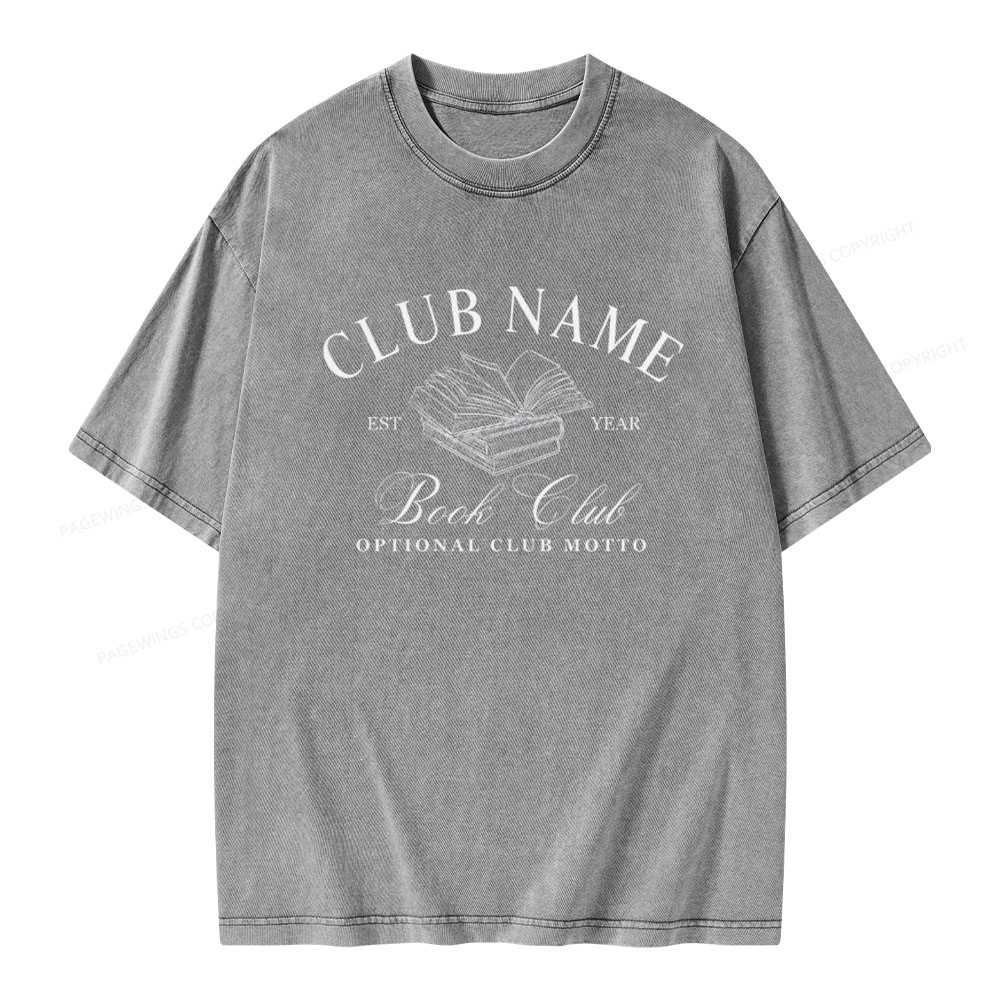 Pagewings Personalized Book Club Unisex Washed T-shirt