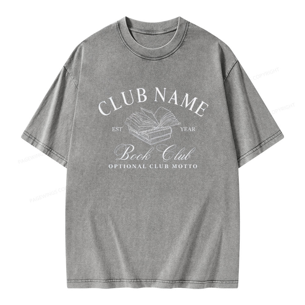 Pagewings Personalized Book Club Unisex Washed T-shirt