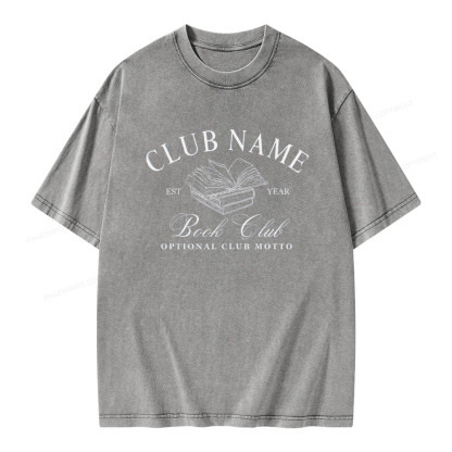 Pagewings Personalized Book Club Unisex Washed T-shirt