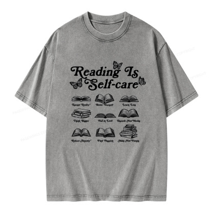 Pagewings Reading Is Self-care Unisex Washed T-shirt