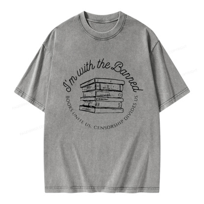 Pagewings I'm with the Banned Unisex Washed T-shirt