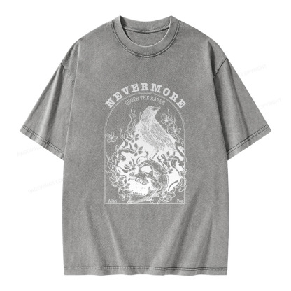 Pagewings Nevermore Quoth The Raven Unisex Washed T-shirt