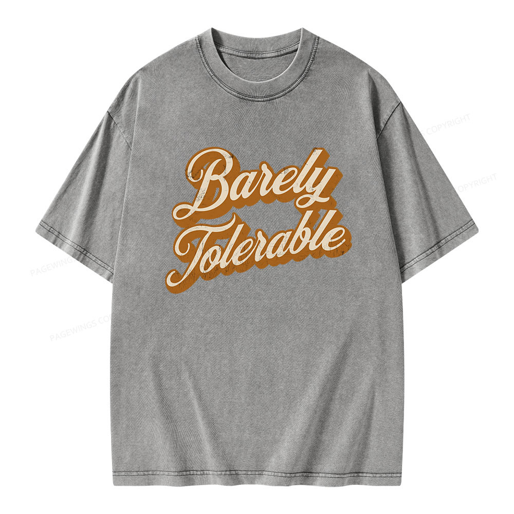 Pagewings Barely Tolerable Unisex Washed T-shirt