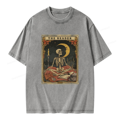 Pagewings The Reader Tarot Card Unisex Washed T-shirt