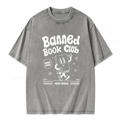Pagewings Banned Book Club Unisex Washed T-shirt
