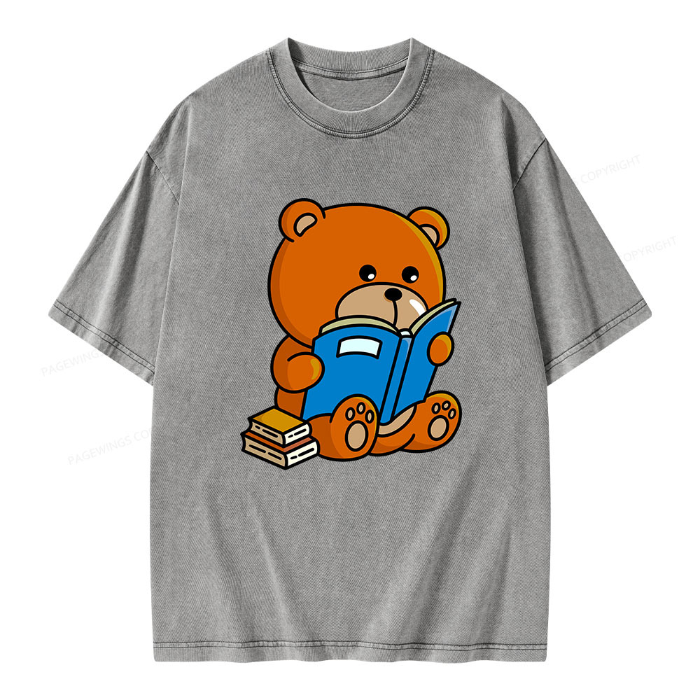Pagewings Bookish Bear Unisex Washed T-shirt