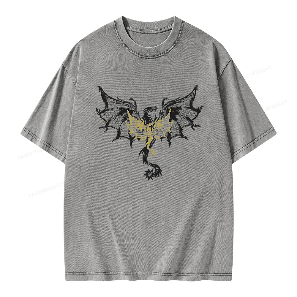 Pagewings Dragon Fantasty Unisex Washed T-shirt