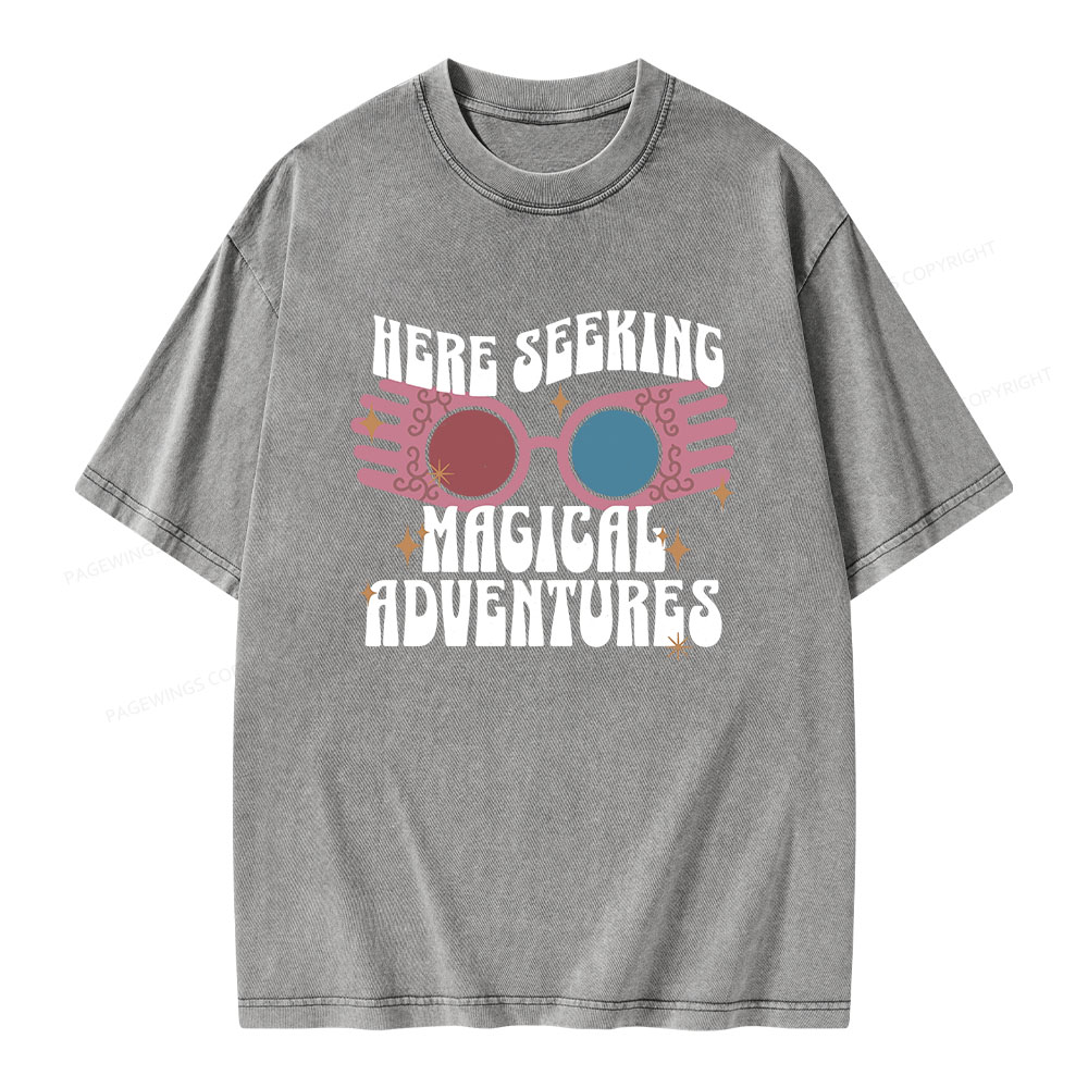 Pagewings Seeking Magical Adventures Unisex Washed T-shirt