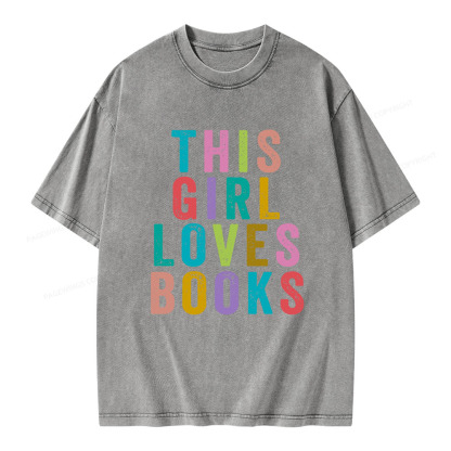 Pagewings This Girl Loves Books Unisex Washed T-shirt