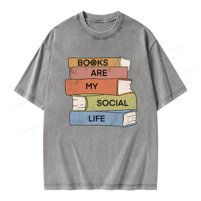 Pagewings Books Are My Social Life Unisex Washed T-shirt