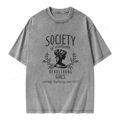 Pagewings Society Of Obstinate Headstrong Girls  Unisex Washed T-shirt