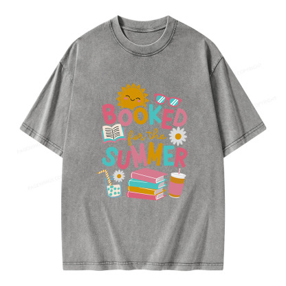 Pagewings Booked For The Summer Unisex Washed T-shirt