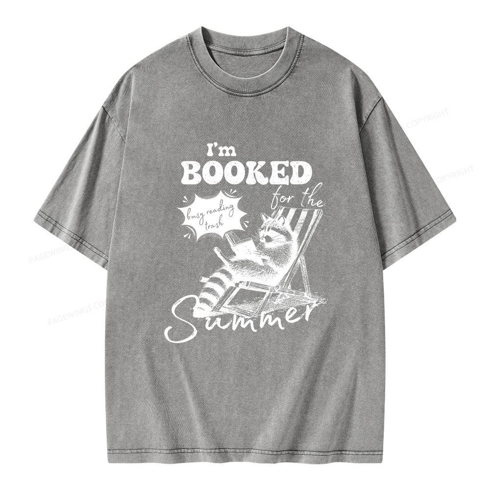 Pagewings I'm Booked For The Summer Unisex Washed T-shirt