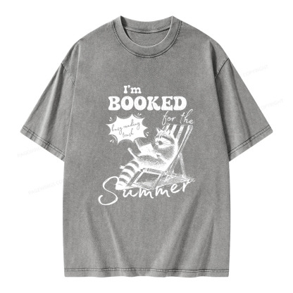 Pagewings I'm Booked For The Summer Unisex Washed T-shirt