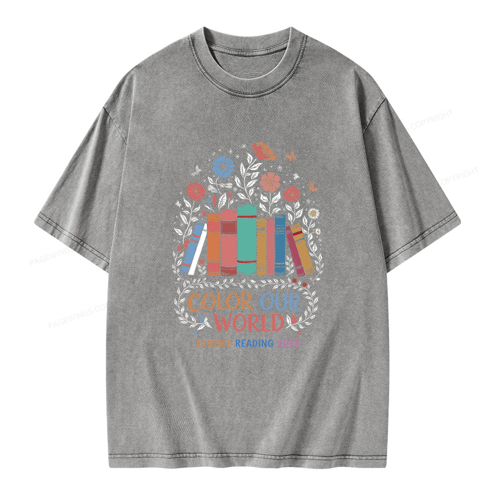 Pagewings Color Our World  Unisex Washed T-shirt