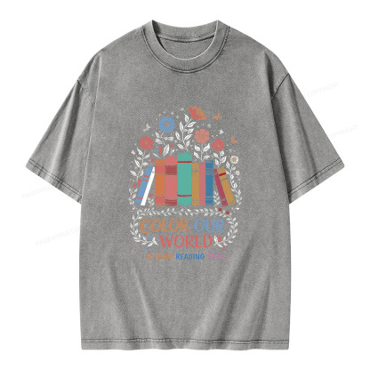 Pagewings Color Our World  Unisex Washed T-shirt