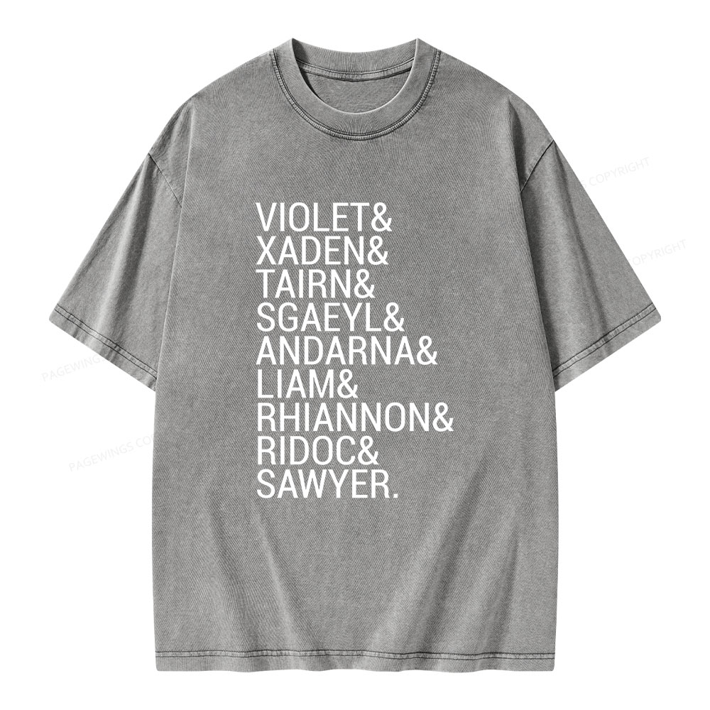 Pagewings Fourth Wing Squad Unisex Washed T-shirt