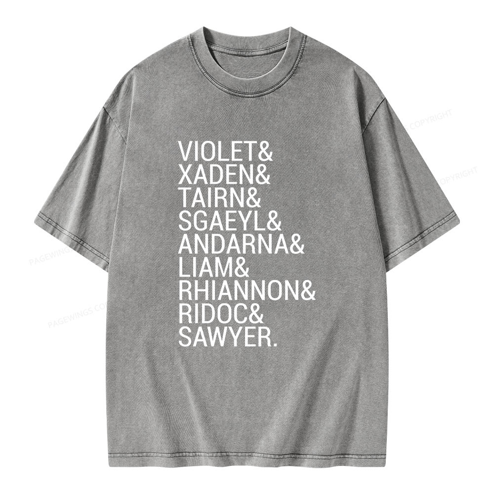 Pagewings Fourth Wing Squad Unisex Washed T-shirt