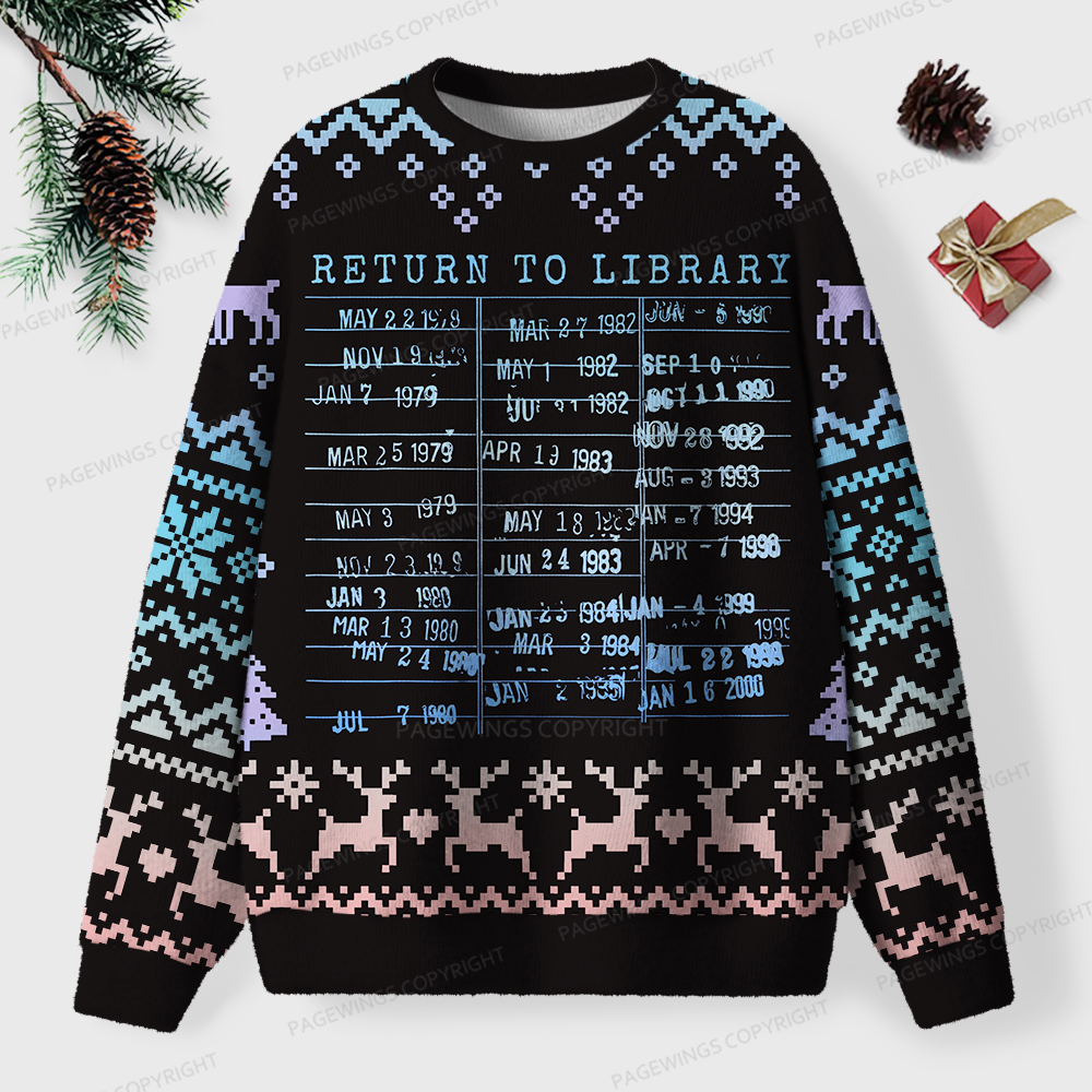 Pagewings Return To Library Unisex Ugly Knit Sweatshirt