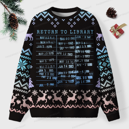 Pagewings Return To Library Unisex Ugly Knit Sweatshirt