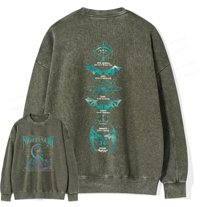 Pagewings The Night Court  Unisex Washed Sweatshirt