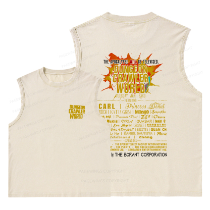 Pagewings Dungeon Crawler World Tour Unisex Washed Tank Top