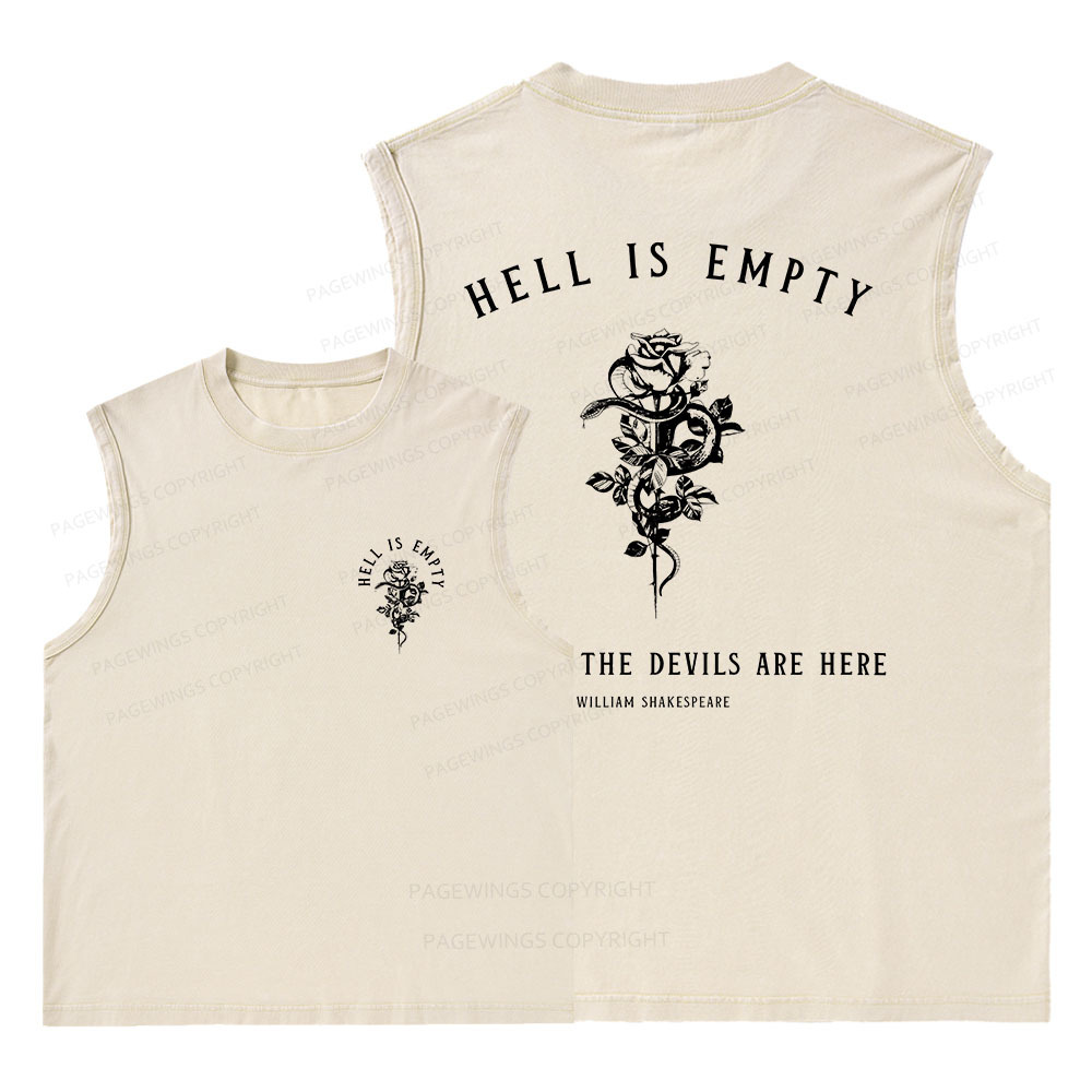 Pagewings Hell Is Empty And All The Devils Are Here Unisex Washed Tank Top