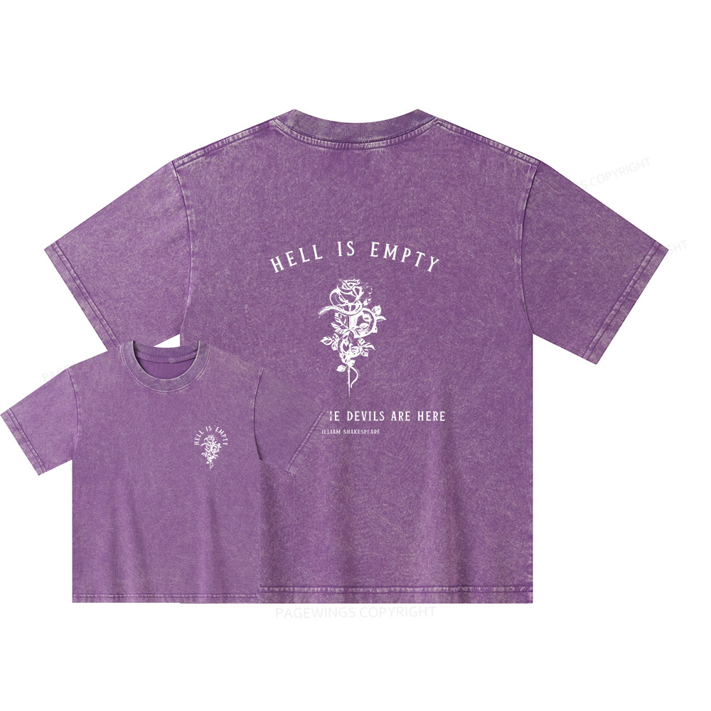 Pagewings Hell Is Empty And All The Devils Are Here Unisex Kids Washed T-shirt