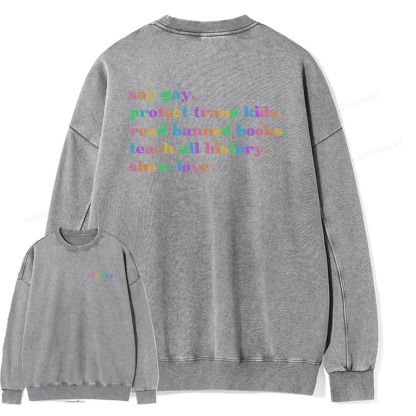Pagewings Read Banned Books Unisex Washed Sweatshirt