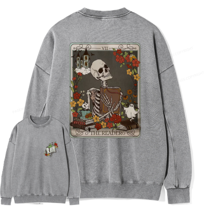 Pagewings Reader Hoodie, Teacher Gift Unisex Washed Sweatshirt
