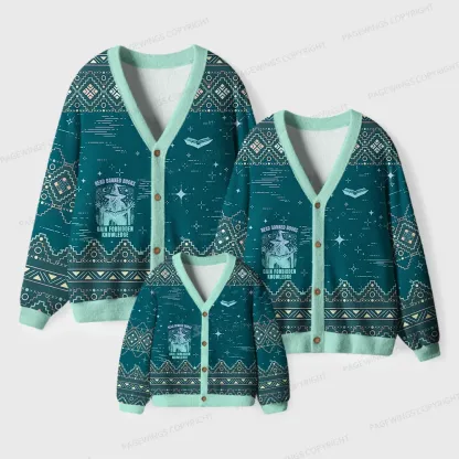 Pagewings Read Banned Books Gain Forbidden Knowledge Unisex Ugly Cardigan Sweaters