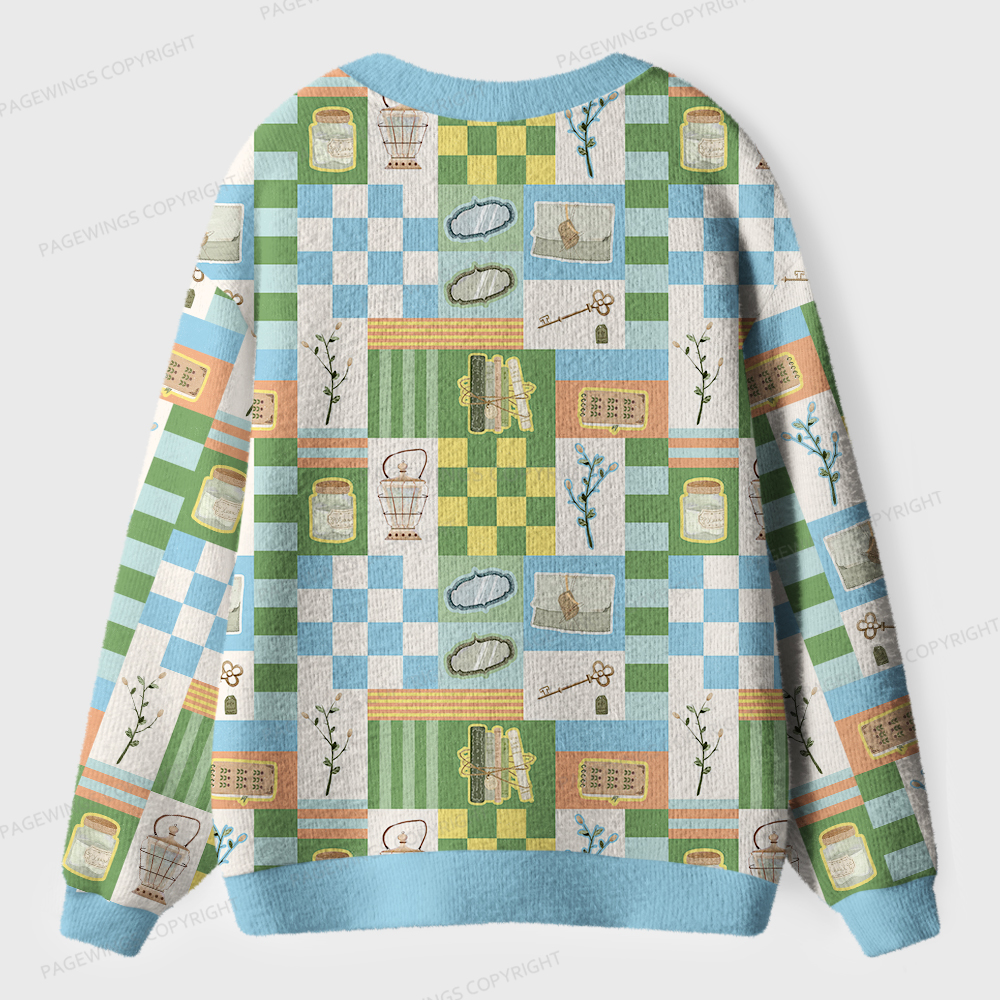 Pagewings Cozy Reading Unisex Ugly Cardigan Sweaters