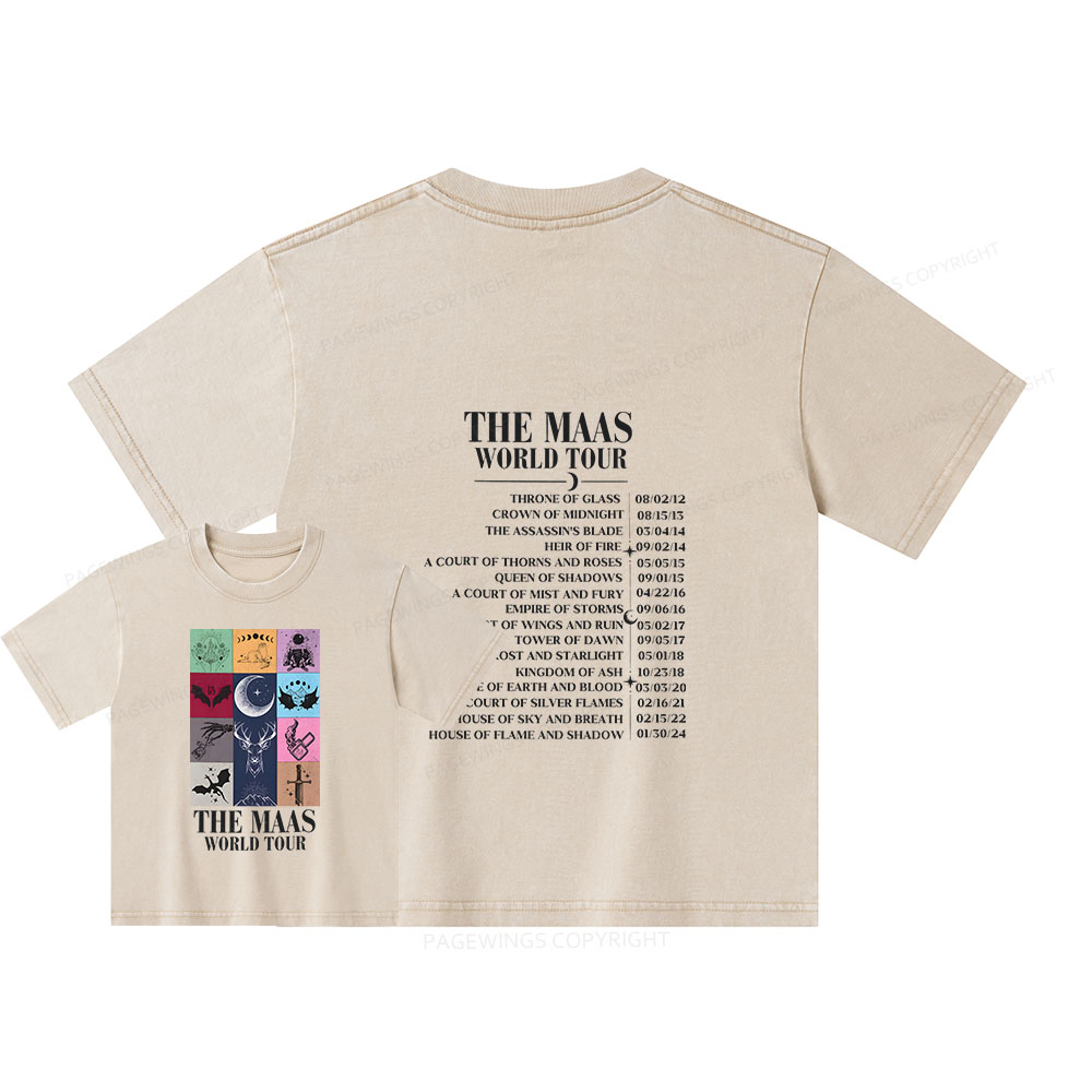 Pagewings World Tour Unisex Kids Washed T-shirt