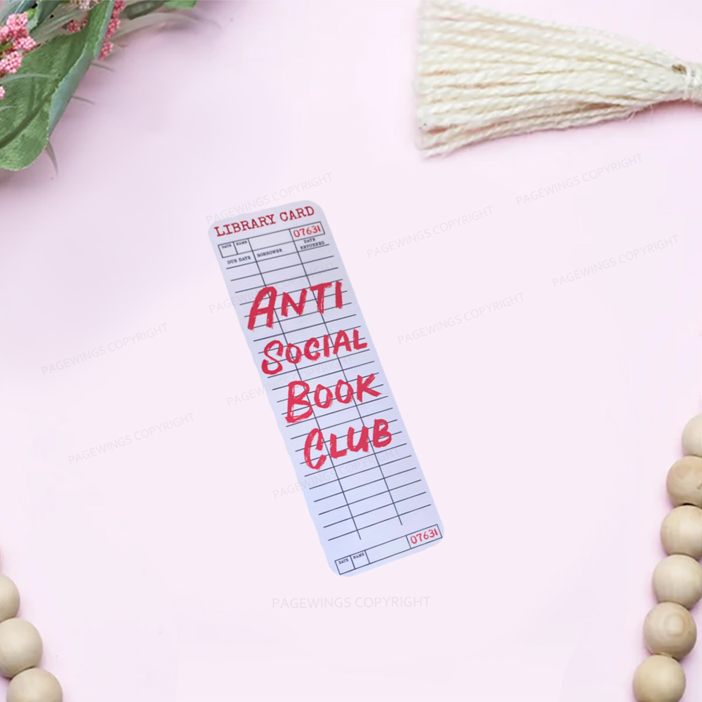 Pagewings Retro Library Card Bookmark