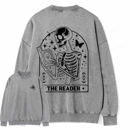 Pagewings The Reader Tarot Card Shirt Unisex Washed Sweatshirt