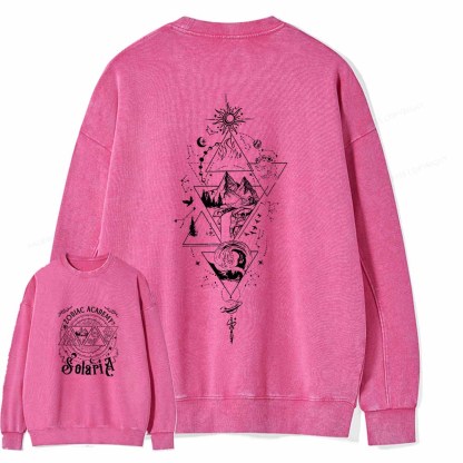 Pagewings Zodiac Academy Graphic Tee - Astrology Unisex Washed Sweatshirt