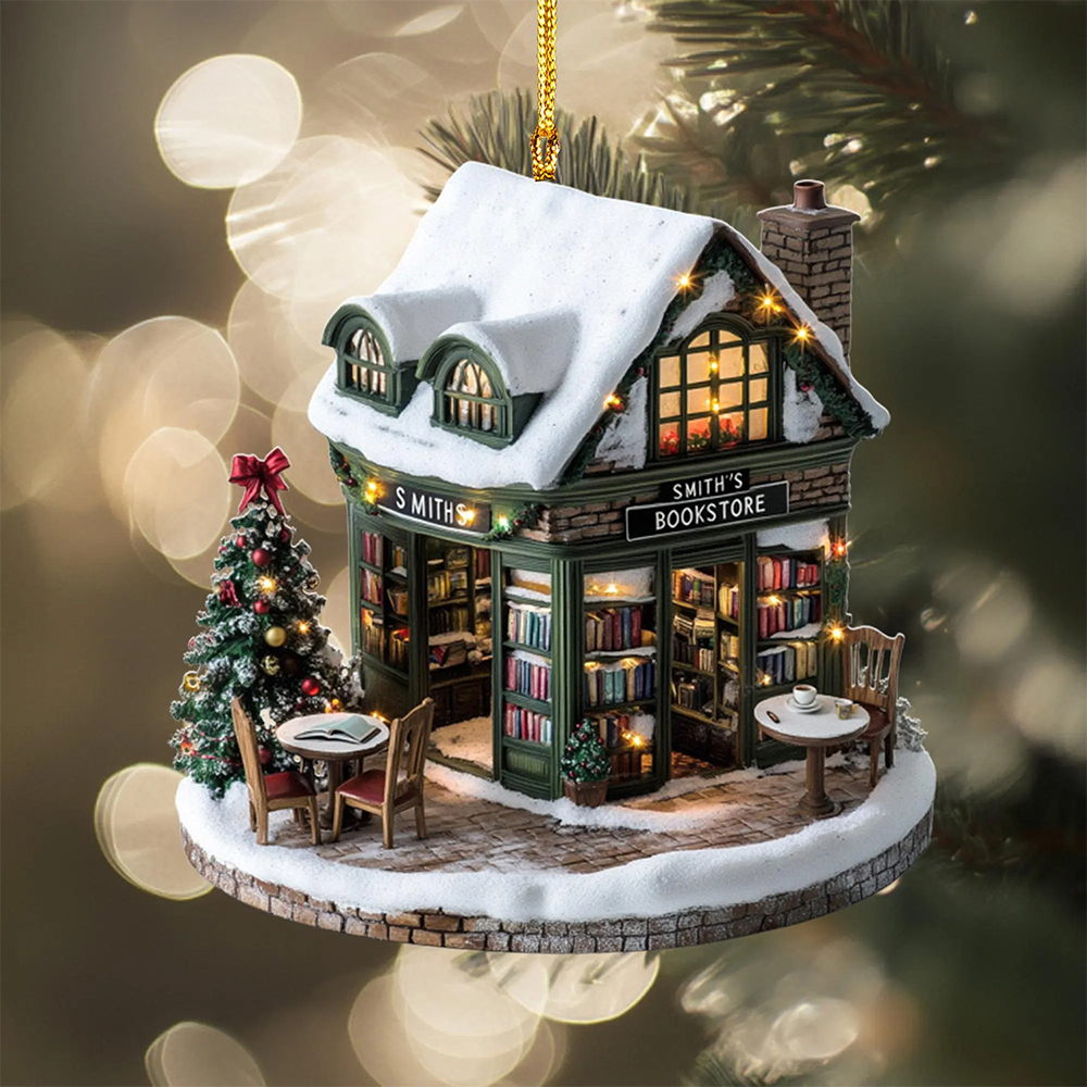 Pagewings Personalized Bookshop Wooden Wooden Ornament