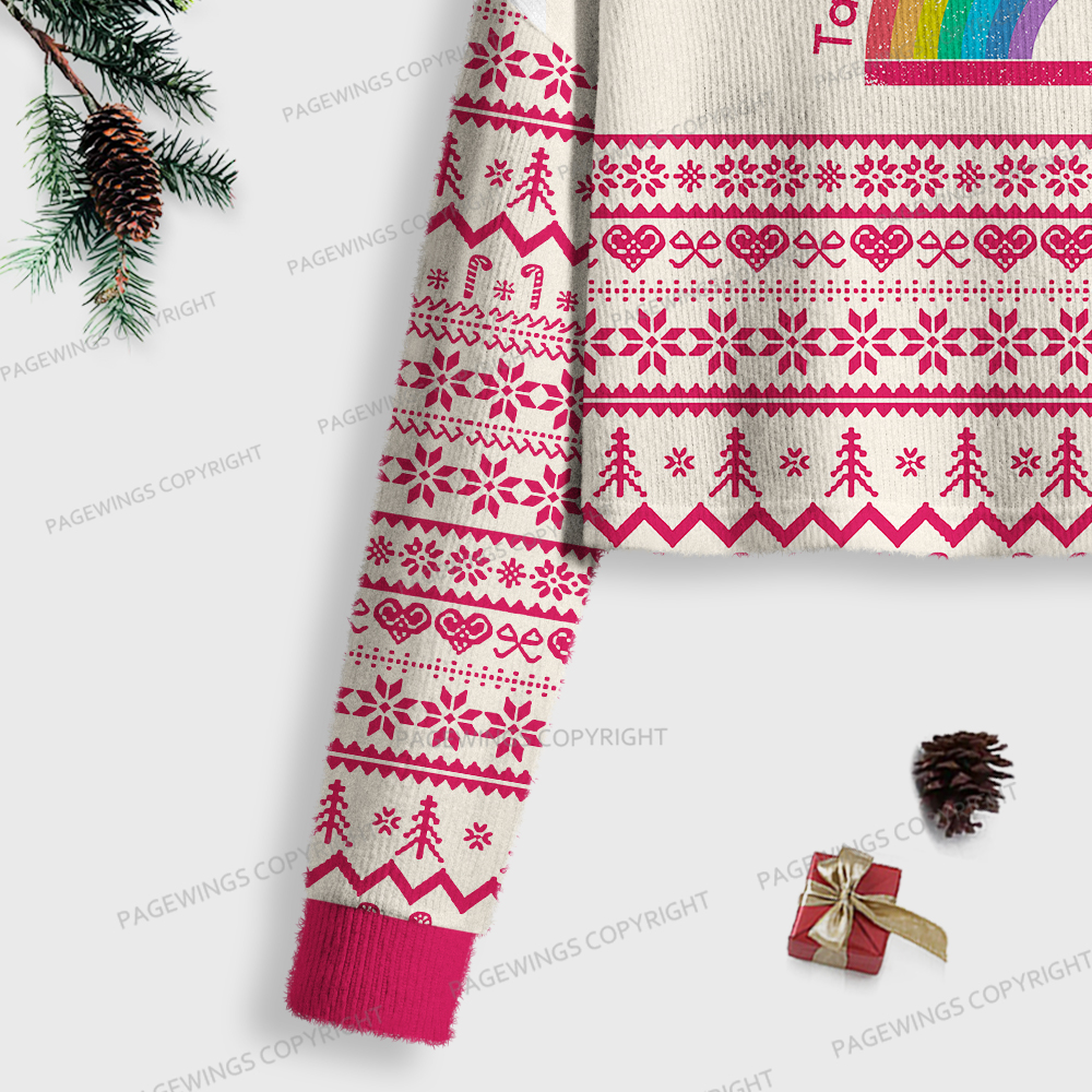 Pagewings Take A Look It's In A Book Women Ugly Crop Sweatshirt