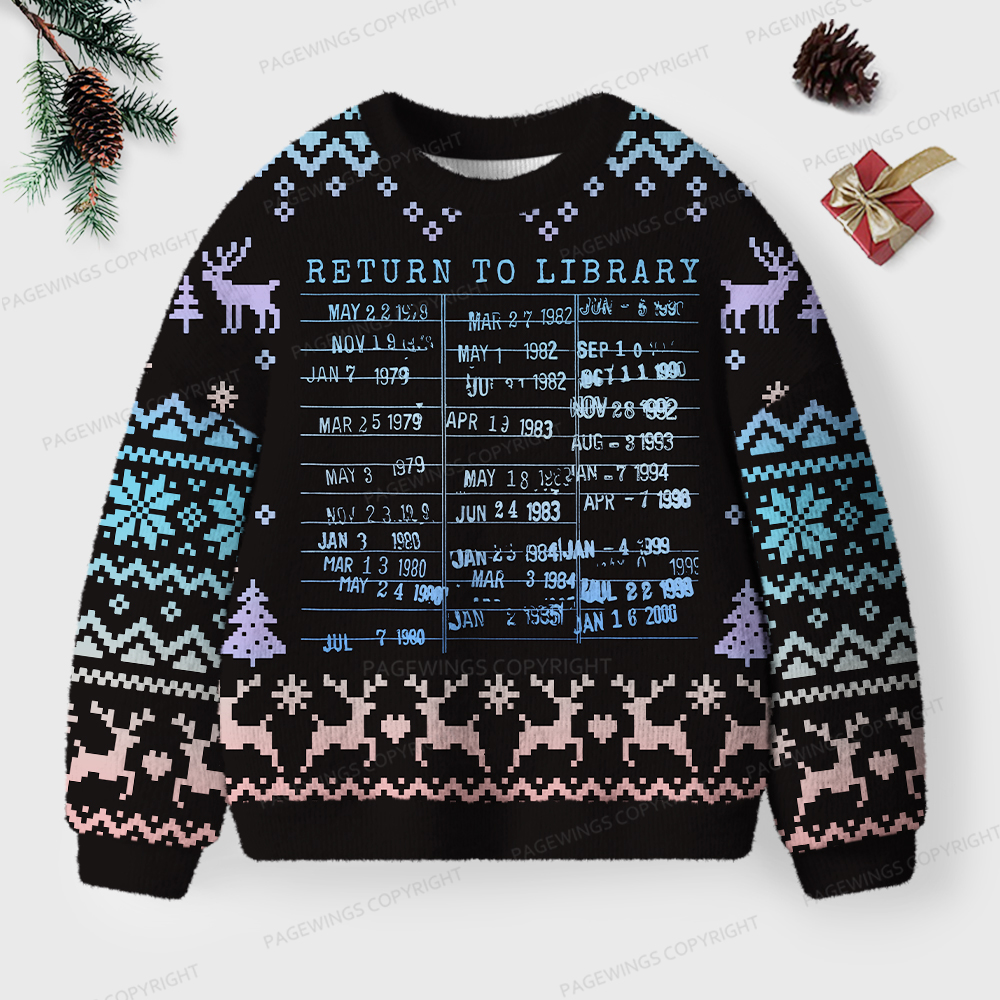 Pagewings Return To Library Unisex Ugly Knit Sweatshirt