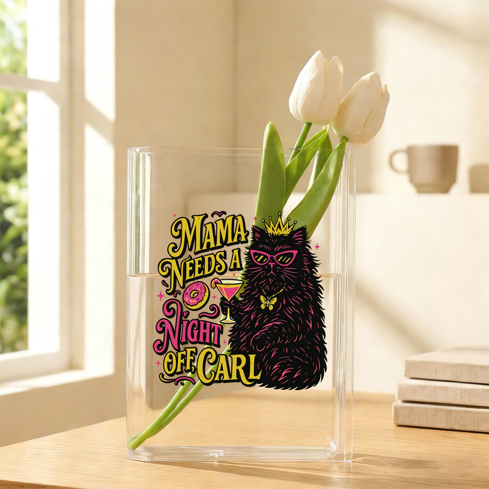 Pagewings Mama Needs A Night Off Acrylic Book Vase