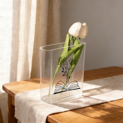 Pagewings Floral Book Lover Acrylic Book Vase