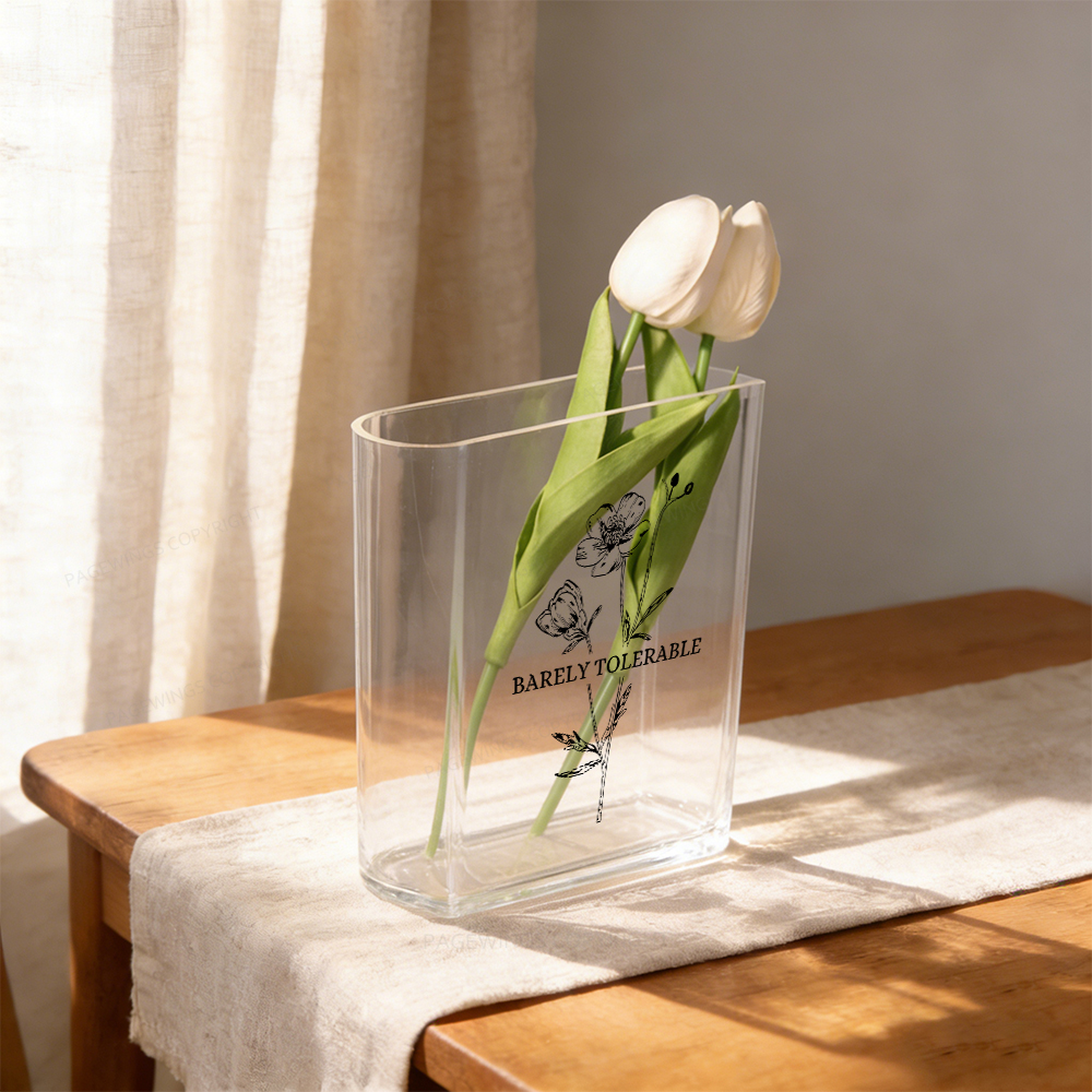 Pagewings Barely Tolerable Acrylic Book Vase